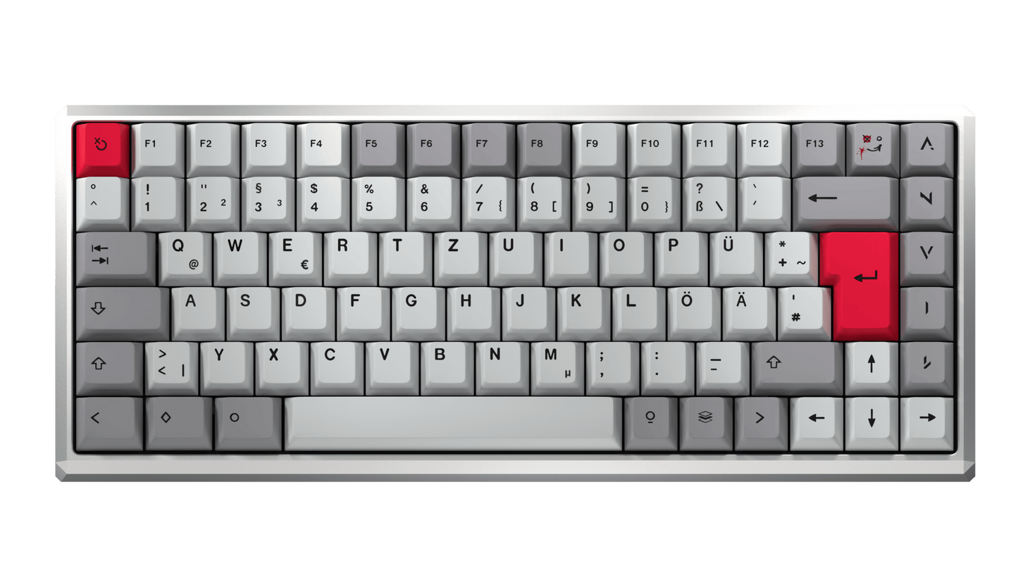 NATIVE 75% (QWERTZ) Nexus White - nvil.gg - ANVIL - Custom Gaming Keyboards Throwback (+29€) FR4 Linear Yellow