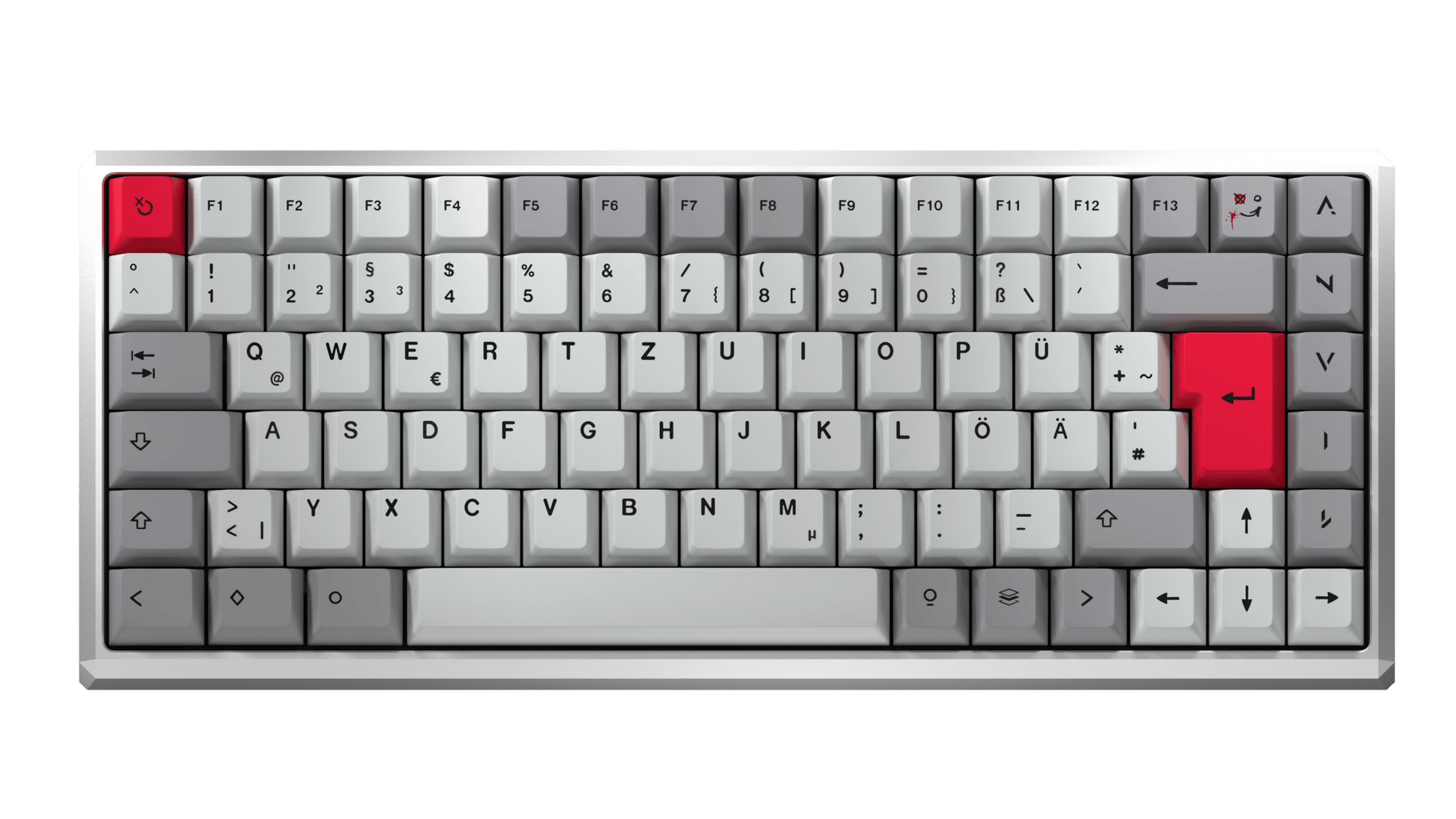 NATIVE 75% (QWERTZ) Nexus White - nvil.gg - ANVIL - Custom Gaming Keyboards Throwback (+29€) FR4 Linear Yellow