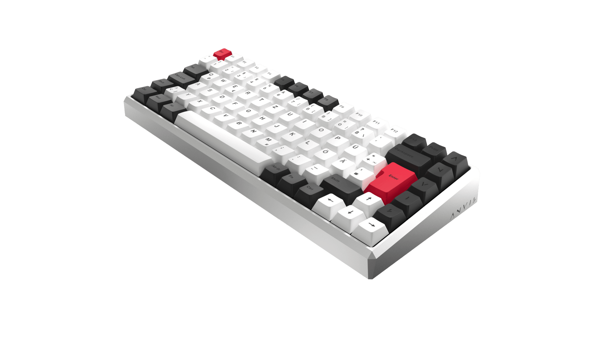NATIVE 75% (QWERTZ) Nexus White - nvil.gg - ANVIL - Custom Gaming Keyboards Standard FR4 Linear Yellow