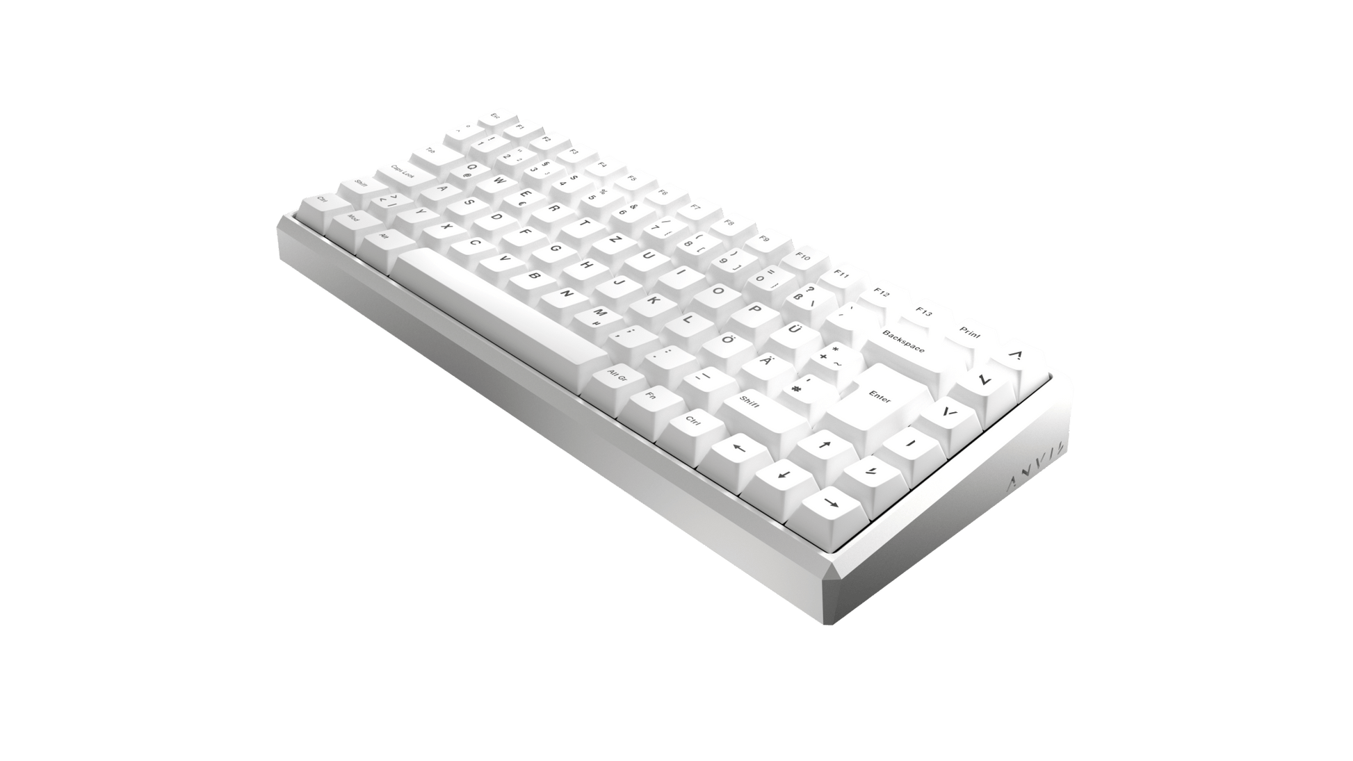 NATIVE 75% (QWERTZ) Nexus White - nvil.gg - ANVIL - Custom Gaming Keyboards White FR4 Linear Yellow