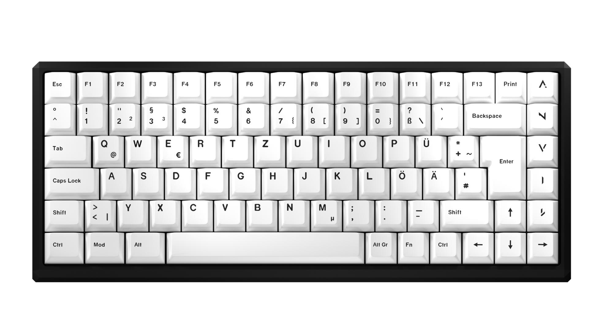 NATIVE 75% (QWERTZ) - nvil.gg - ANVIL - Custom Gaming Keyboards White FR4 Linear Yellow