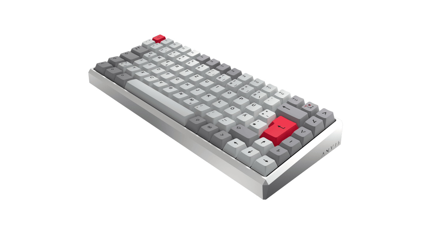 NATIVE 75% (QWERTZ) Nexus White - nvil.gg - ANVIL - Custom Gaming Keyboards Throwback (+29€) FR4 Linear Yellow