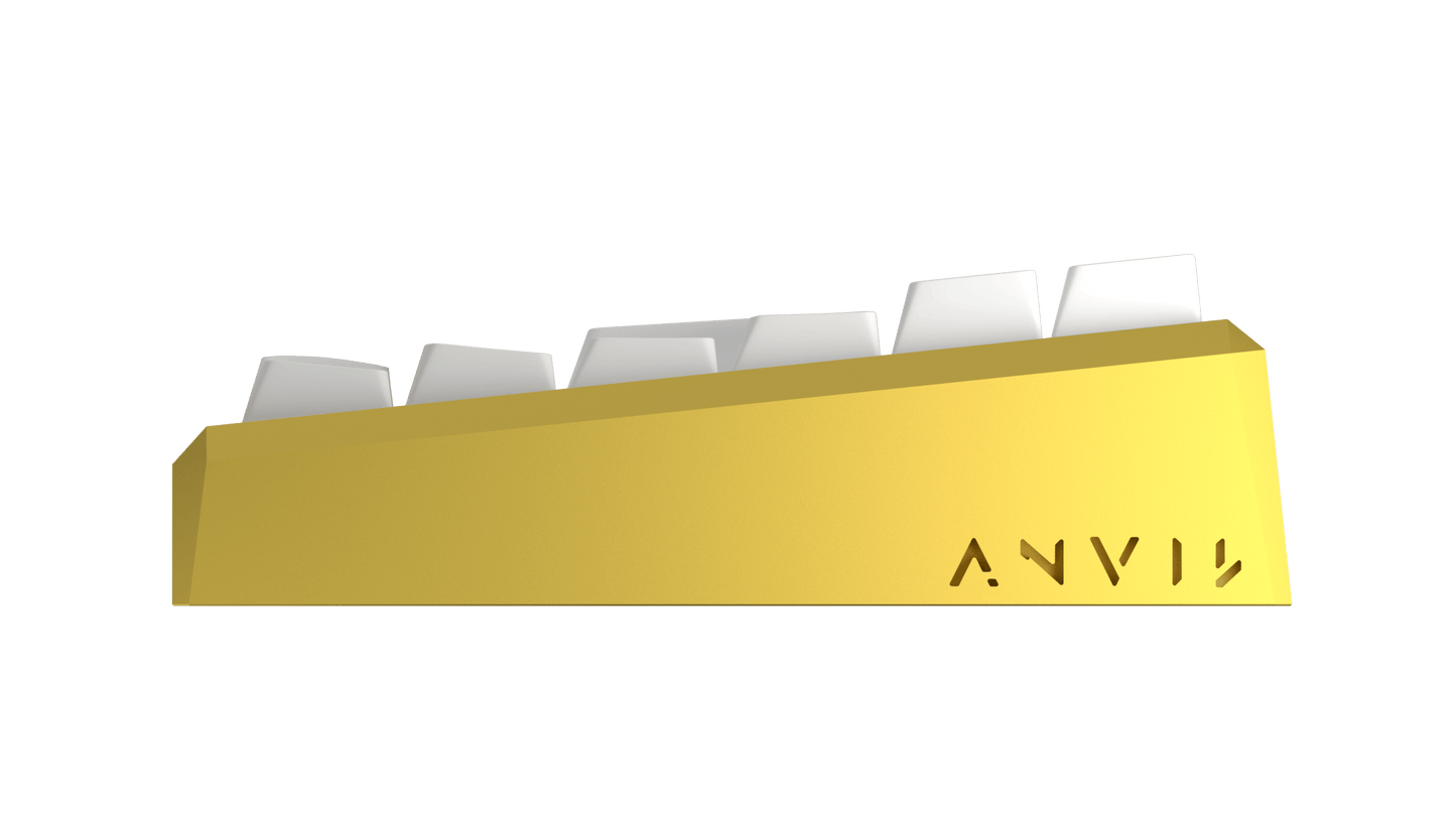 NATIVE 75% (QWERTZ) Phoenix Gold - nvil.gg - ANVIL - Custom Gaming Keyboards White FR4 Linear Yellow