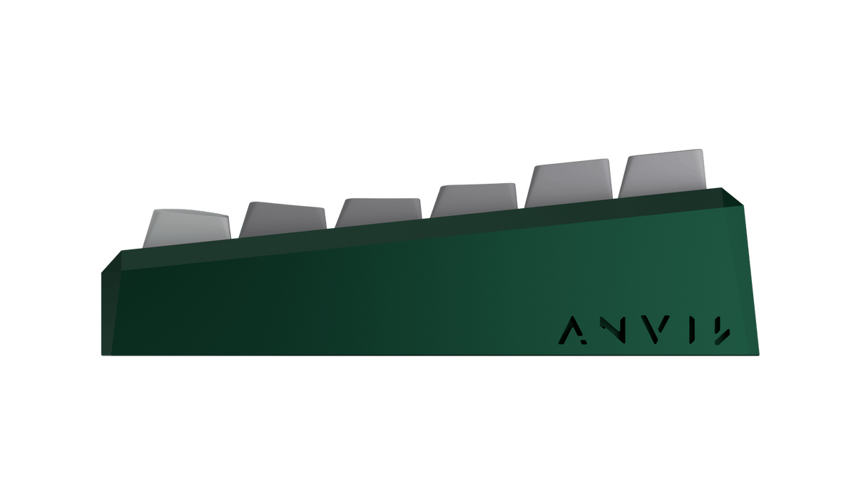 ANVIL NATIVE 75 in Emerald Green mit Throwback-Keycaps, Ansicht von der Seite