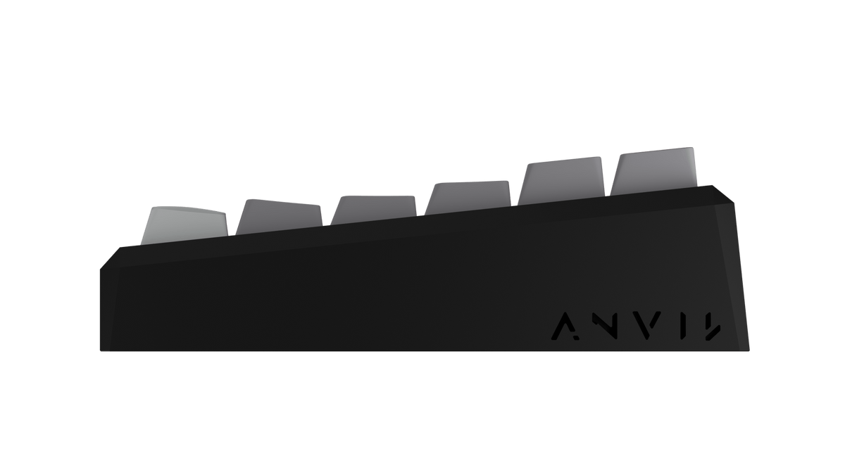 ANVIL NATIVE 75 in Plague Black mit Throwback-Keycaps, Ansicht von der Seite