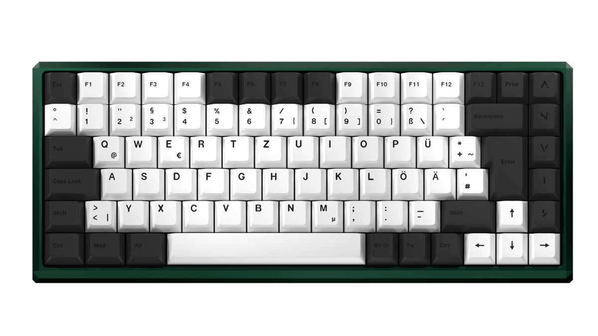 ANVIL NATIVE 75 in Emerald Green mit Standard-Keycaps, Ansicht von oben