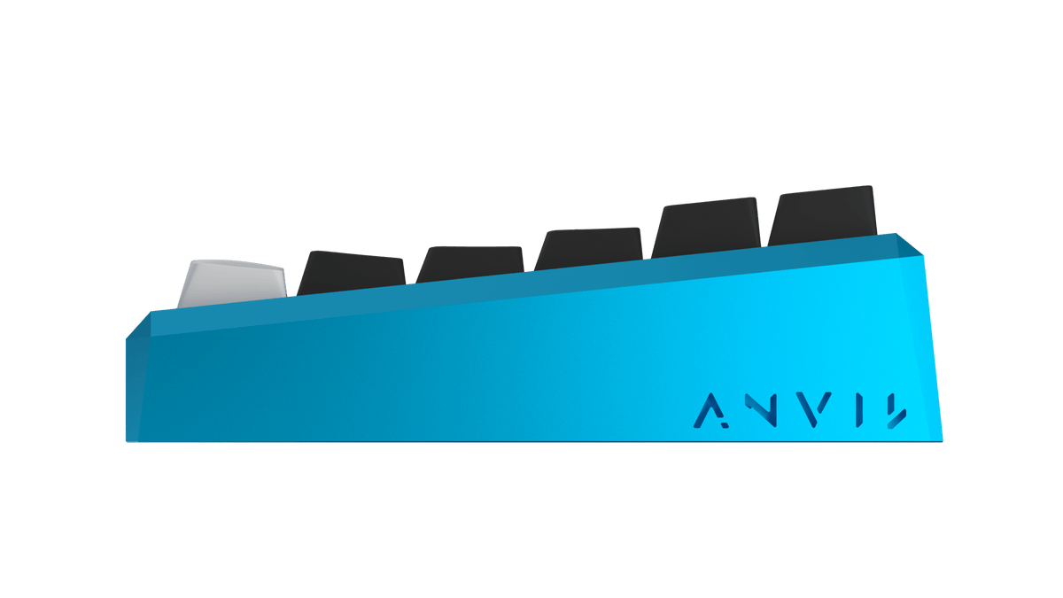 ANVIL NATIVE 75 in Glacial Blue mit Standard-Keycaps, Ansicht von rechts