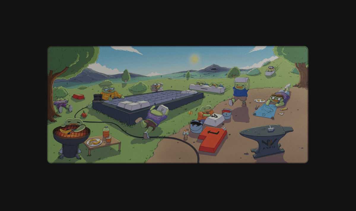 Deskmat Tinkerworld mit Comic-Landschaft, Gesamtansicht